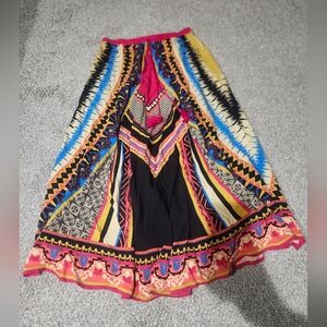 Akira Chicago Red Label Vibrant Multicolor Maxi Skirt with Elastic Waist Size S